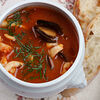 Фото к позиции меню Качукко - томатный суп с морепродуктами