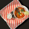 Фото к позиции меню Красный суп с морепродуктами