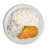 Фото к позиции меню Куриный шницель с рисом и грибным соусом