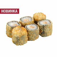 Хрустящий ролл с лососем и сыром, 6 шт.