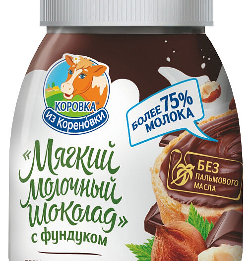 Паста молочно-шоколадная с фундуком Коровка из Кореновки 330г