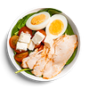 Фото к позиции меню Утренний боул с курицей, свежим шпинатом и яйцом