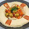 Фото к позиции меню Хумус с оливками по-иерусалимски
