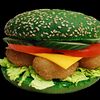 Фото к позиции меню Зелёный фреш бургер с креветками