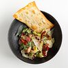 Фото к позиции меню Салат Цезарь с креветками (Caesar Salad with Shrimps)