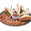 Фото к позиции меню Завтрак Сэндвич с семгой и омлет