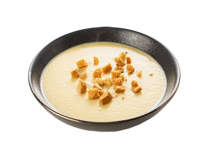 Суп пюре сырный с сухариками