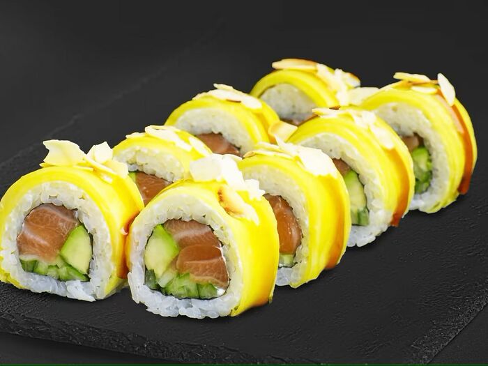 Salmon et tempura mango wrap