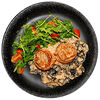 Фото к позиции меню Миньоны из свинины с соусом из древесных грибов