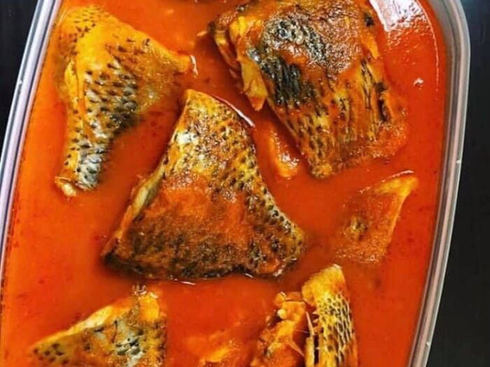 Boiled fresh fish