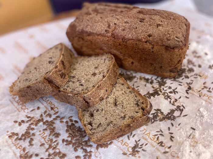 Хлеб Ржаной бездрожжевой с семенами льна