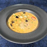 Азиатский суп с воздушным баклажаном (веган, без глютена, без сахара / vegan, gluten-free, sugar-free)