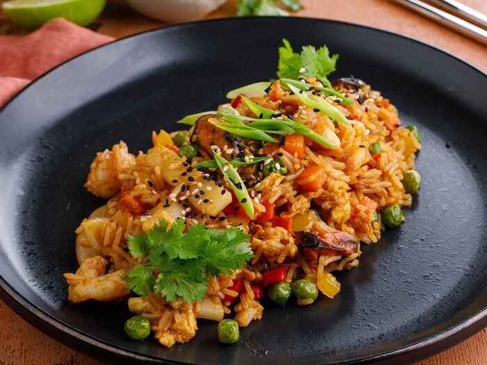 Рис по-азиатски с морепродуктами
