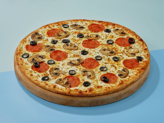 Пицца Альфредо на тонком тесте 30 см