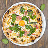 Фото к позиции меню Пицца Фиорентина с яйцом и беконом