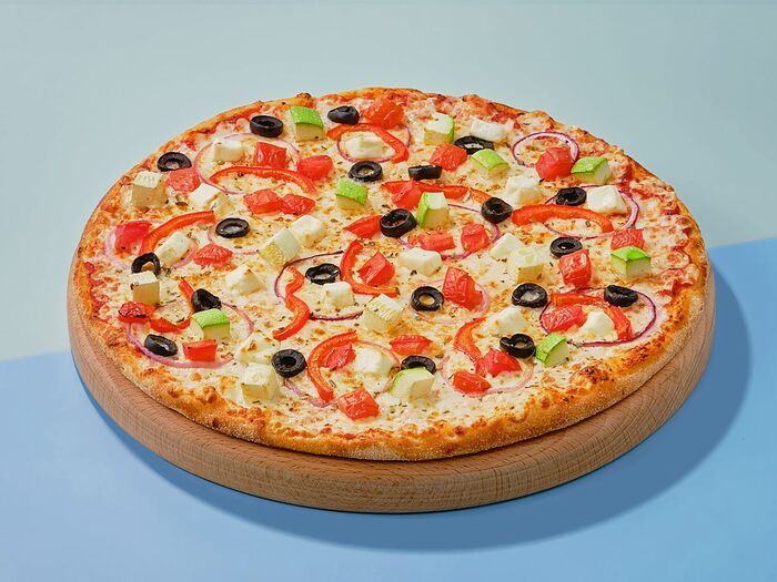 Пицца Вегетарианская на тонком тесте 30 см