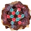 Фото к позиции меню Шоколадные розы (розовый, голубой, шоколадный)