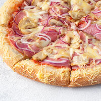 Пицца Деревенская 25 см на толстом с сыром