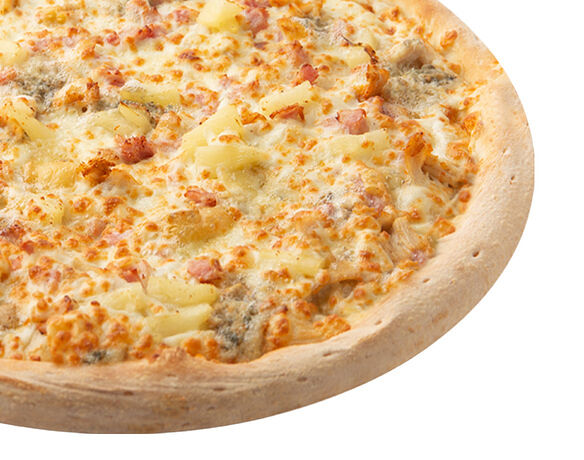 Пицца С ананасом и беконом, сырный борт