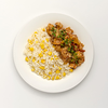 Фото к позиции меню Кусочки рыбного филе в кисло-сладком соусе с рисом