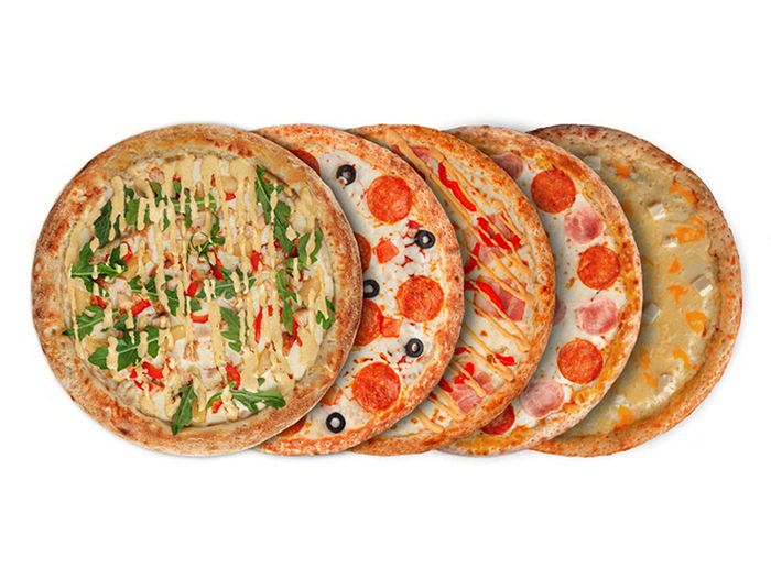 Сет 5 круглых пицц