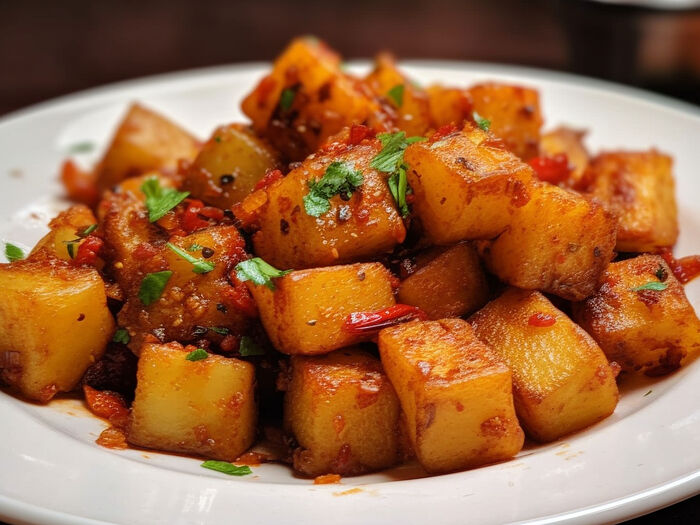 Batata Harra (spicy potato cubes)