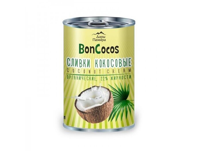 Сливки кокосовые BonCocos органические жирность 22%