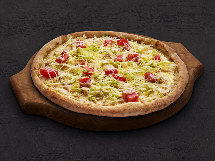 Пицца Цезарь на белом тесте 28 см