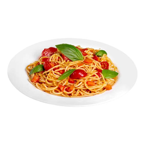 Spaghetti aux tomates cerises et stracciatella