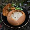 Фото к позиции меню Лесные грибы, пармезан, булка хлеба