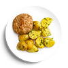 Фото к позиции меню Котлета с картофелем с маслом с укропом