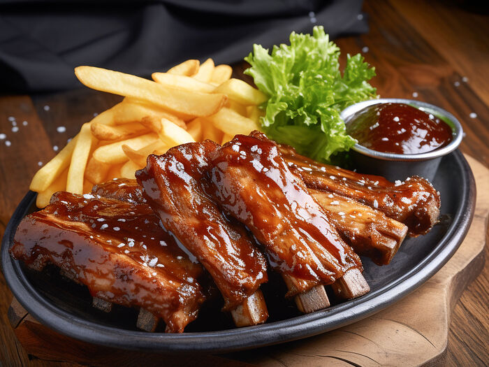 Spare Ribs served with Chips