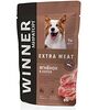 Фото к позиции меню Консервированный корм Extra Meat с ягнёнком в соусе для взрослых собак всех пород