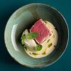 Фото к позиции меню Стейк из тунца (Tuna Steak with Celery Puree)