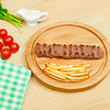 Фото к позиции меню Люля-кебаб мясной с картофелем фри