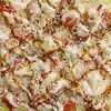 Фото к позиции меню Японская пицца из риса Цезарь с креветками