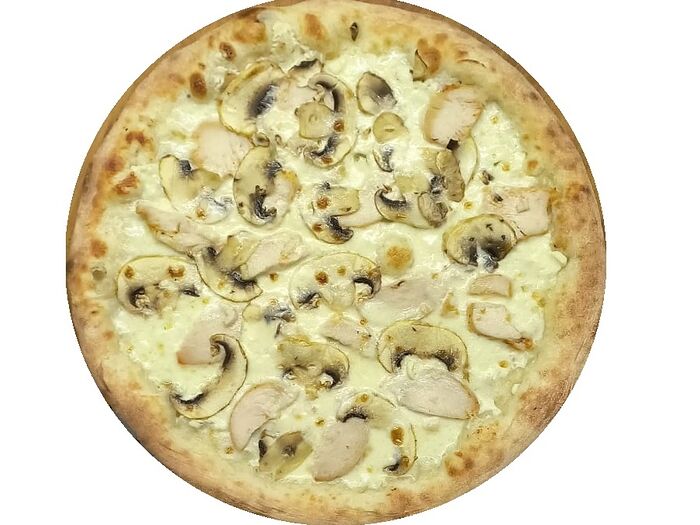 Пицца с сыром, курицей и грибами XL