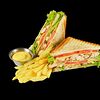 Фото к позиции меню Клаб-сэндвич с курицей халяль