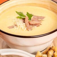 Сырный крем-суп с ветчиной