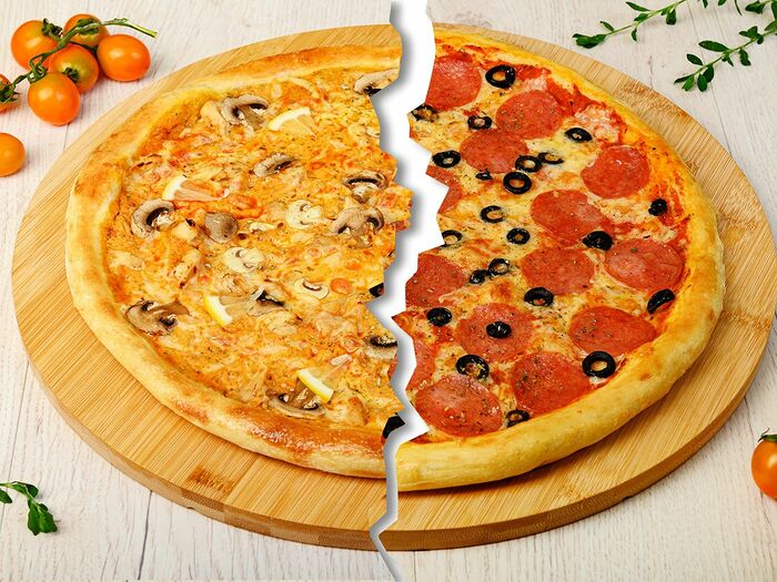 Пицца две половинки