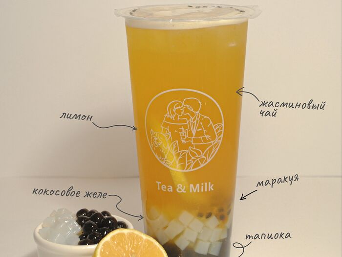 Жасминовый чай с маракуйей, тапиокой и кокосовым желе