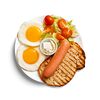 Фото к позиции меню Завтрак с сосиской и творожным сыром
