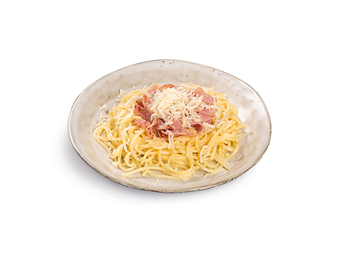 Спагетти с ветчиной и сыром