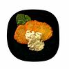 Фото к позиции меню Драники с ветчиной и грибами в сметанном соусе