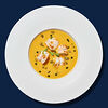 Фото к позиции меню Пряный тыквенный суп с креветкой