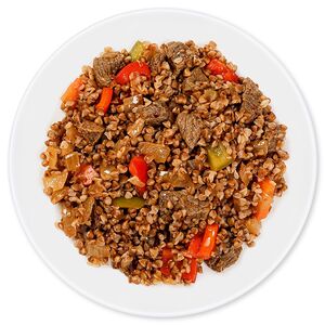 Гречневая каша с томлёной говядиной и овощами