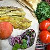 Фото к позиции меню Шашлык из баклажана, перца и помидора