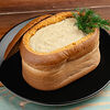 Фото к позиции меню Грибной крем-суп в домашнем хлебе