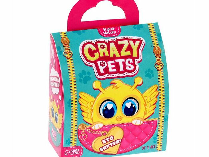 Игр-сюрприз Crazy Pets с наклейками (бирюзовые)