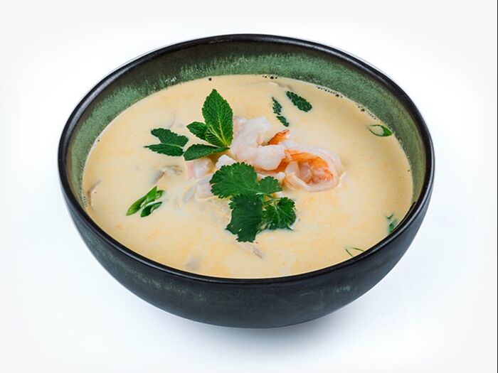 Тайский сырный суп с морепродуктами